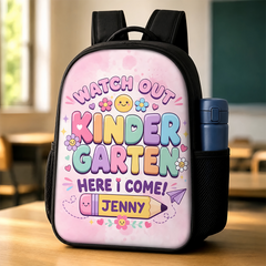 Custom Kids Front Printed Backpack - Personalized Back To School Gifts For Kids - Learning Loving Growing Every Day