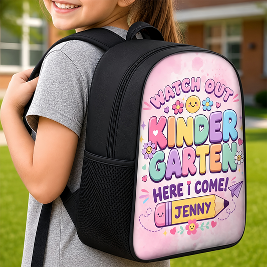 Custom Kids Front Printed Backpack - Personalized Back To School Gifts For Kids - Learning Loving Growing Every Day
