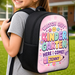 Custom Kids Front Printed Backpack - Personalized Back To School Gifts For Kids - Learning Loving Growing Every Day