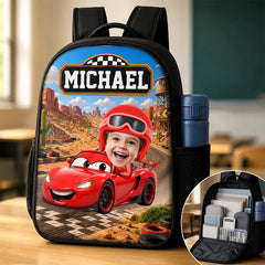 Custom Photo Kids Front Printed Backpack - Personalized Back To School Gifts For Kids - Cruising Into Adventure