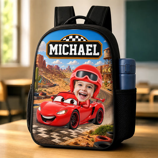 Custom Photo Kids Front Printed Backpack - Personalized Back To School Gifts For Kids - Cruising Into Adventure