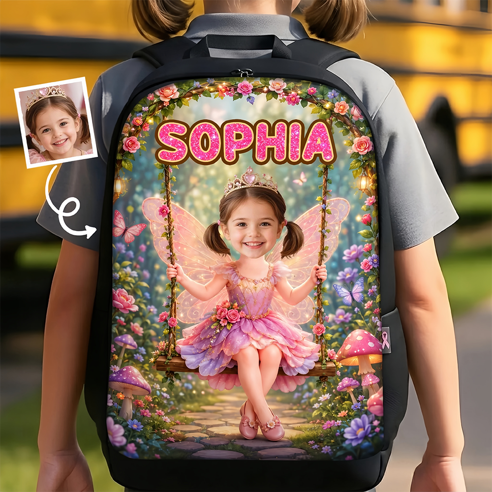 Custom Photo Kids Front Printed Backpack - Personalized Back To School Gifts For Kids - Every Day Is A Fairytale
