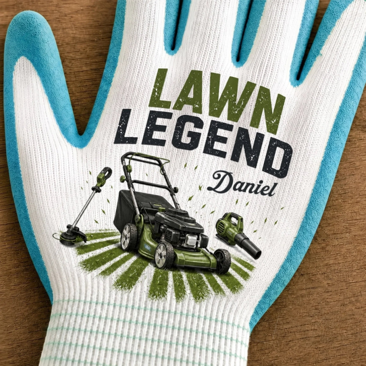 Custom Coated Grip Gardening Gloves - Personalized Birthday Garden Gifts For Gardeners, Husband, Son, Grandson, Brother, Grandpa, Dad, Yourself - Lawn Legend At Work