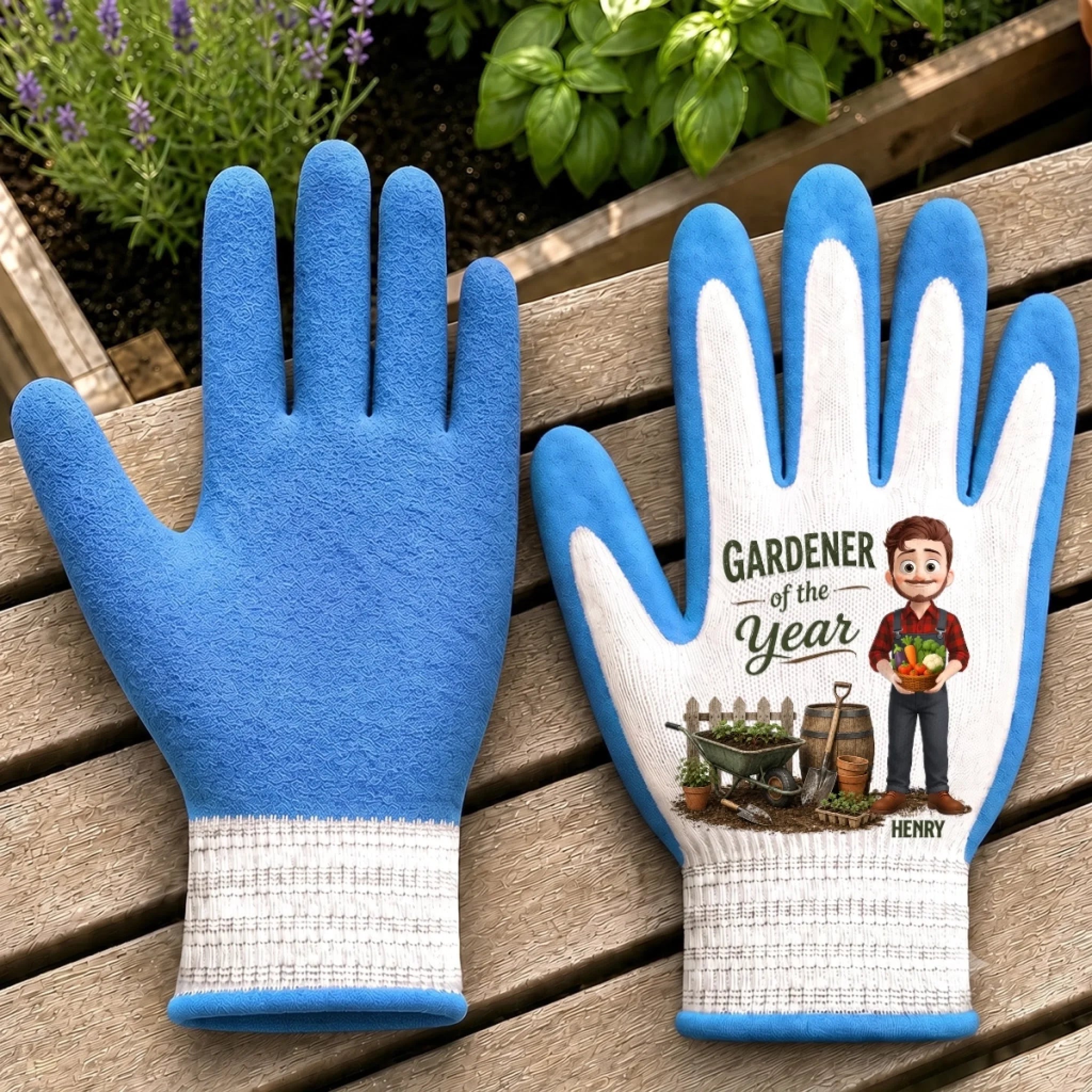 Custom Coated Grip Gardening Gloves - Personalized Birthday Garden Gifts For Gardeners, Husband, Son, Grandson, Brother, Grandpa, Dad, Yourself - Gardener Of The Year