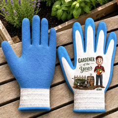 Custom Coated Grip Gardening Gloves - Personalized Birthday Garden Gifts For Gardeners, Husband, Son, Grandson, Brother, Grandpa, Dad, Yourself - Gardener Of The Year