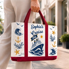 Custom Canvas Tote Bag - Personalized Summer Vacation And Travel Gifts For Mom, Dad, Brother, Sister - Sea Days Best Days