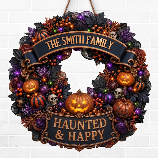 Custom Wood Sign - Personalized Halloween Decor Birthday Gifts For Mom, Dad, Brother, Sister - Sweet But Spooky Home