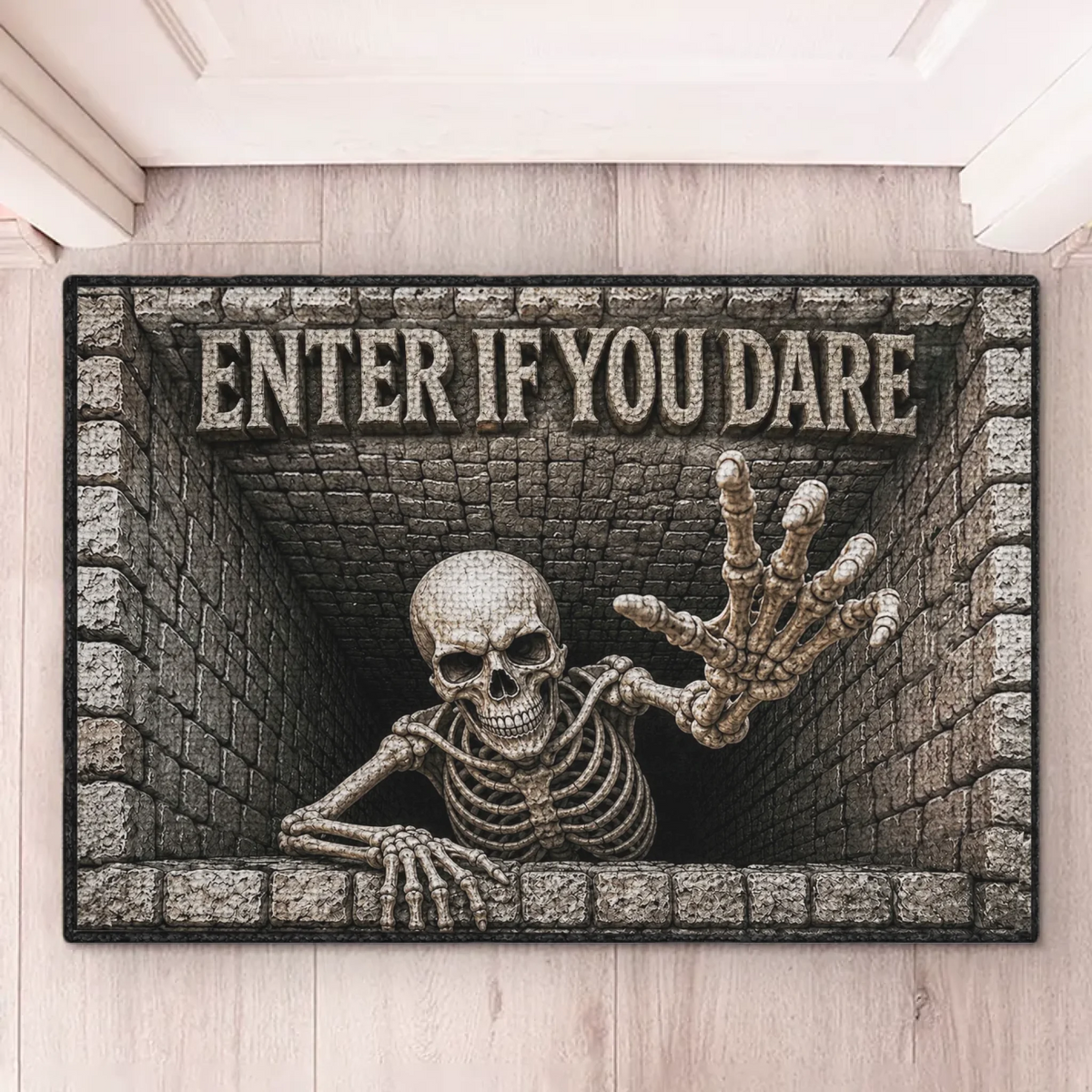 Custom Home Decor Decorative Mat - Personalized Halloween Decor Birthday Gifts For Mom, Dad, Brother, Sister - Watch Your Step Down Here