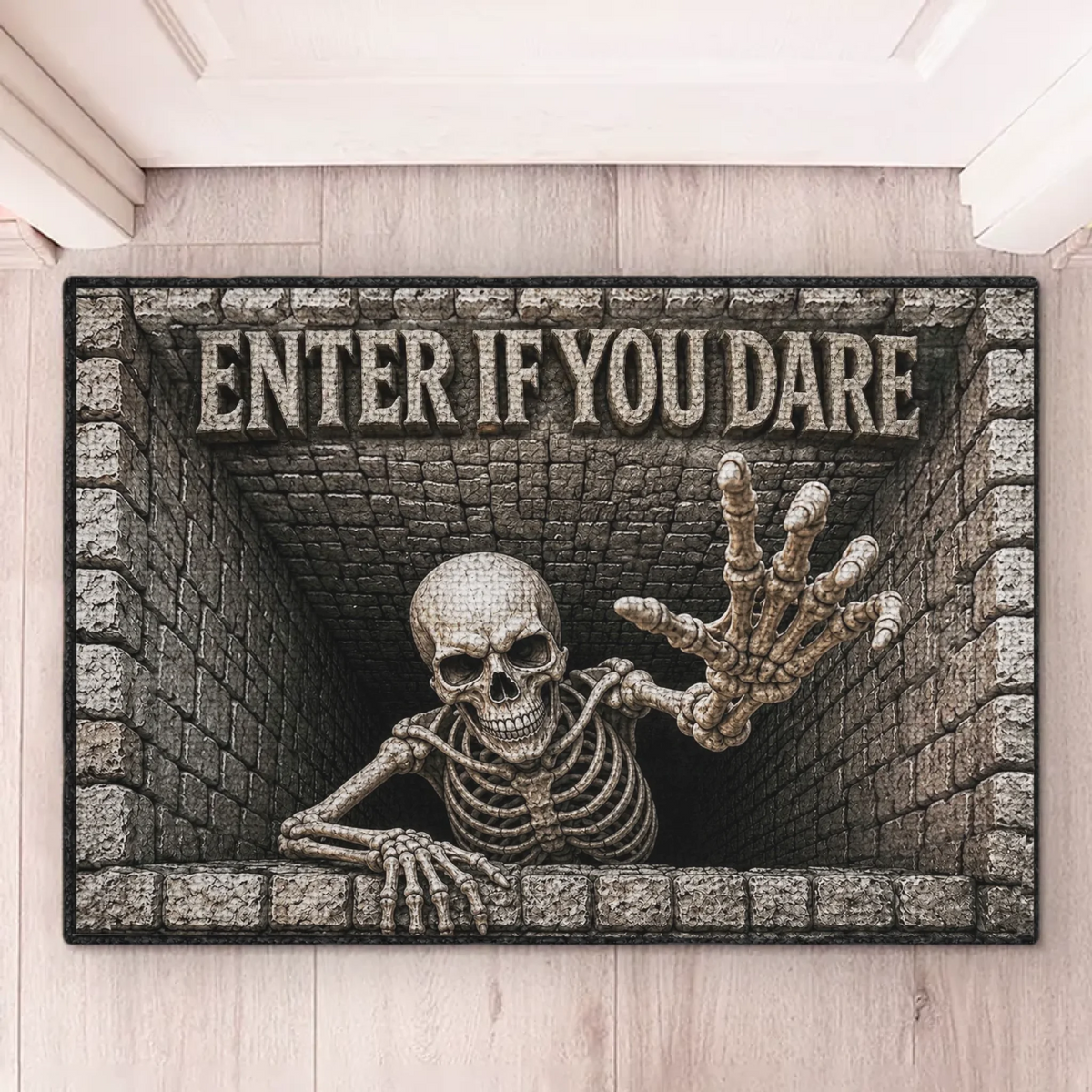 Custom Home Decor Decorative Mat - Personalized Halloween Decor Birthday Gifts For Mom, Dad, Brother, Sister - Watch Your Step Down Here