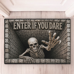 Custom Home Decor Decorative Mat - Personalized Halloween Decor Birthday Gifts For Mom, Dad, Brother, Sister - Watch Your Step Down Here