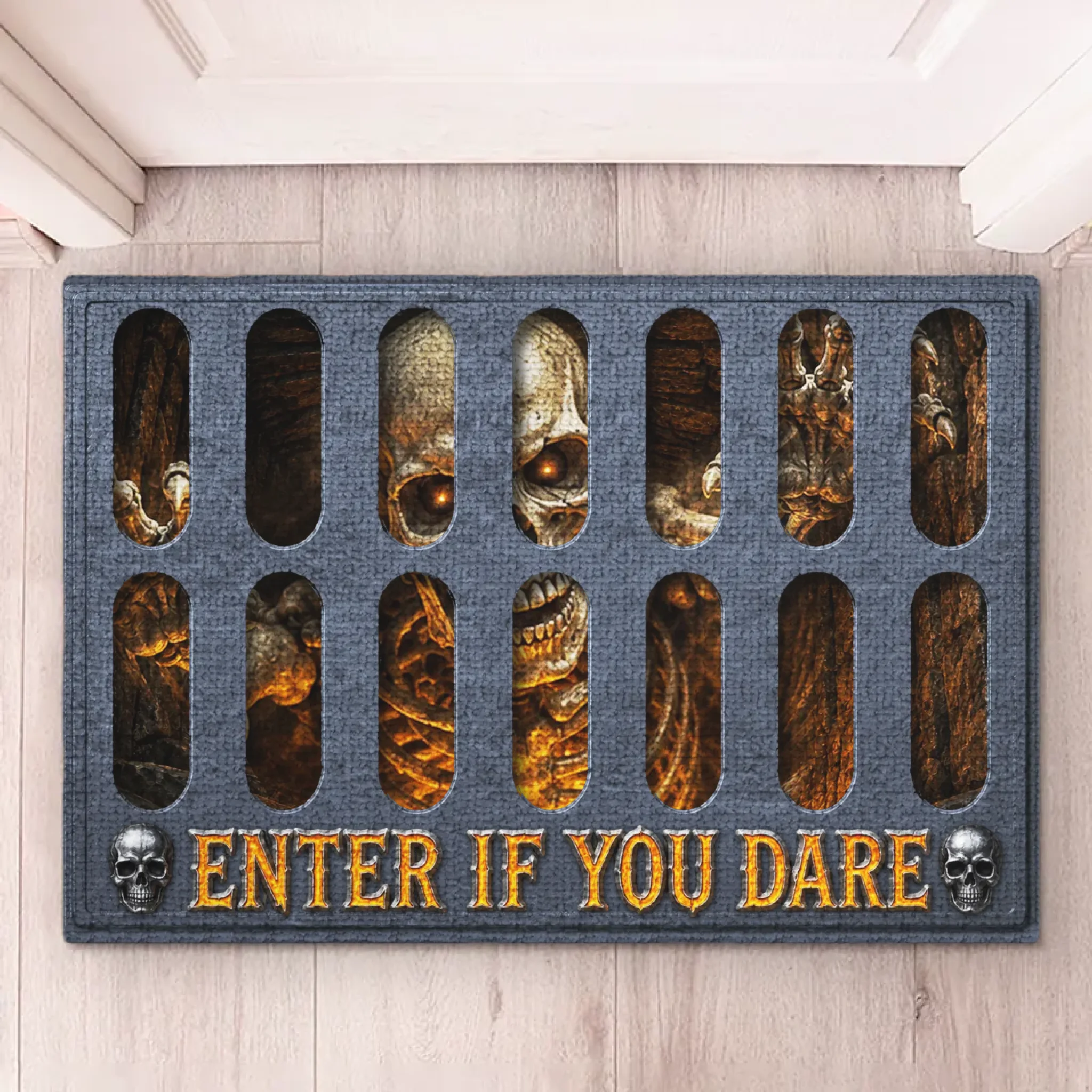 Custom Home Decor Decorative Mat - Personalized Halloween Decor Birthday Gifts For Mom, Dad, Brother, Sister - Scary Clown Watching At Night