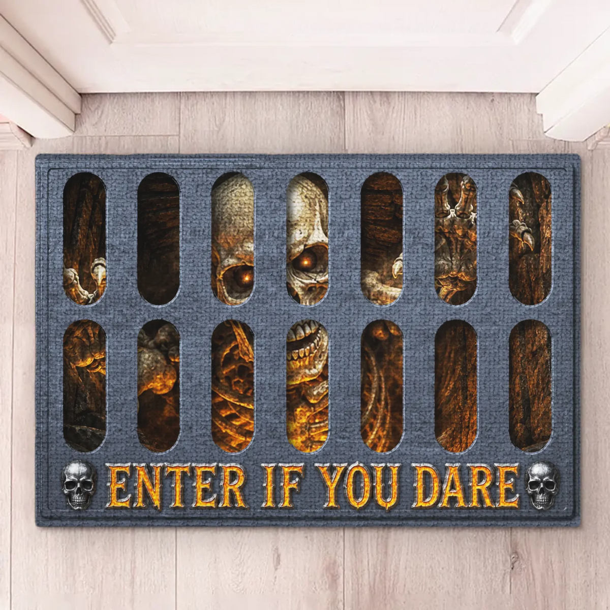 Custom Home Decor Decorative Mat - Personalized Halloween Decor Birthday Gifts For Mom, Dad, Brother, Sister - Scary Clown Watching At Night