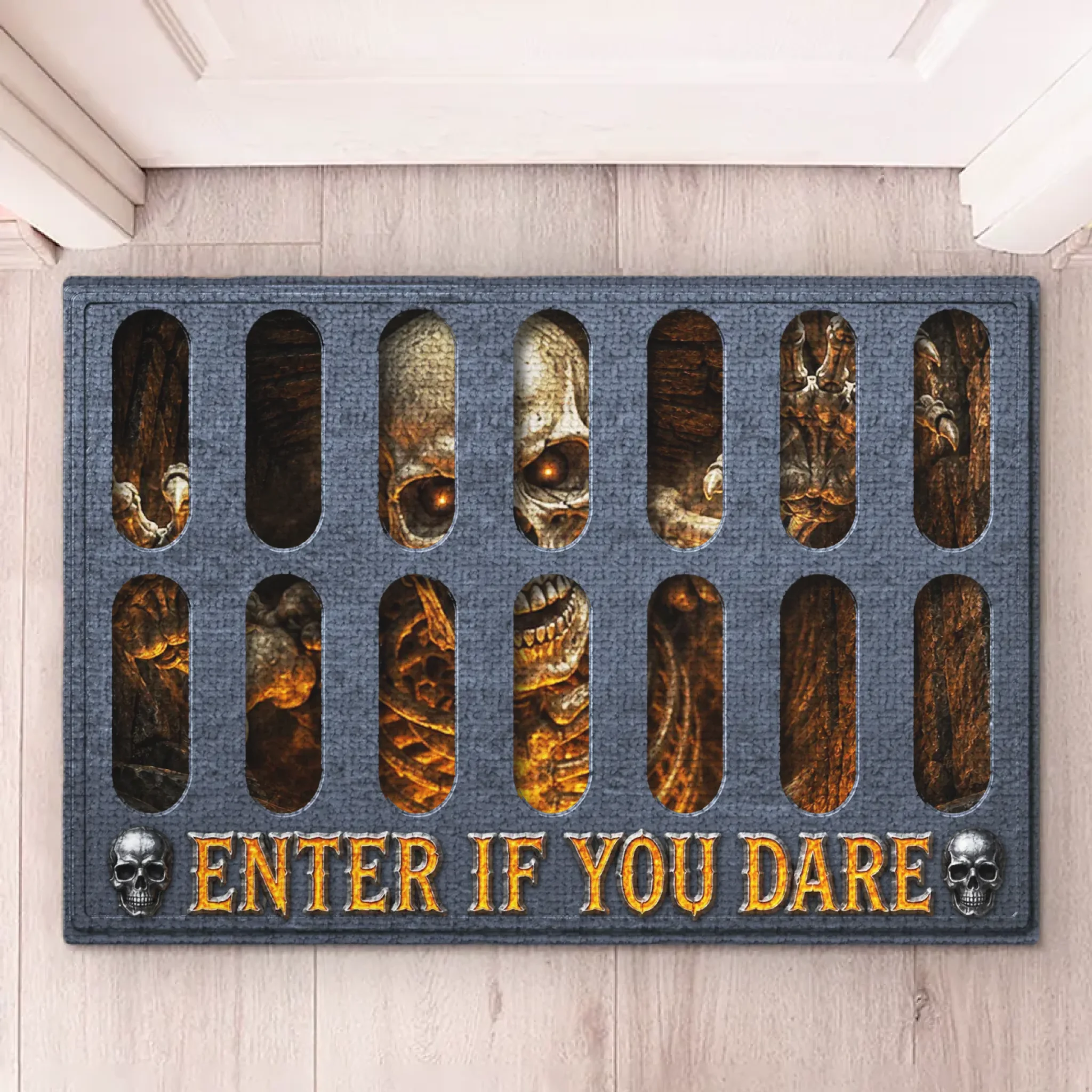 Custom Home Decor Decorative Mat - Personalized Halloween Decor Birthday Gifts For Mom, Dad, Brother, Sister - Scary Clown Watching At Night