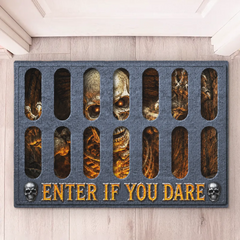 Custom Home Decor Decorative Mat - Personalized Halloween Decor Birthday Gifts For Mom, Dad, Brother, Sister - Scary Clown Watching At Night