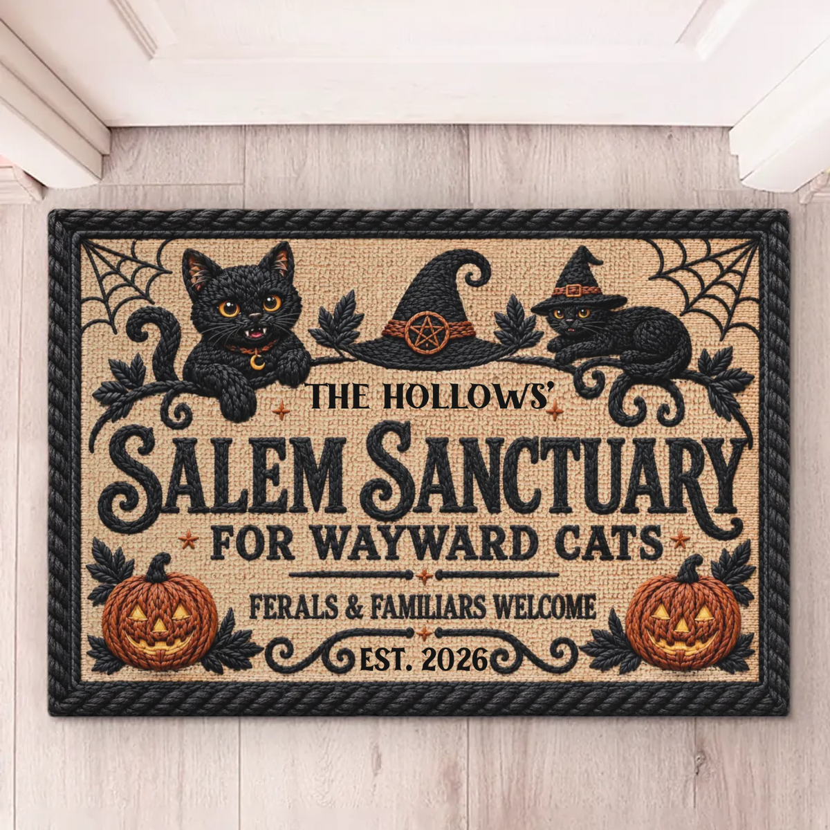 Custom Home Decor Decorative Mat - Personalized Halloween Decor Birthday Gifts For Mom, Dad, Brother, Sister, Kids - A Little Spooky A Lot Of Love