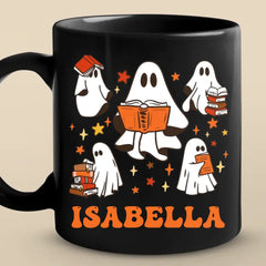 Ghosts Have The Most Fun - Family Personalized Custom Black Mug - Halloween Gift For Family Members