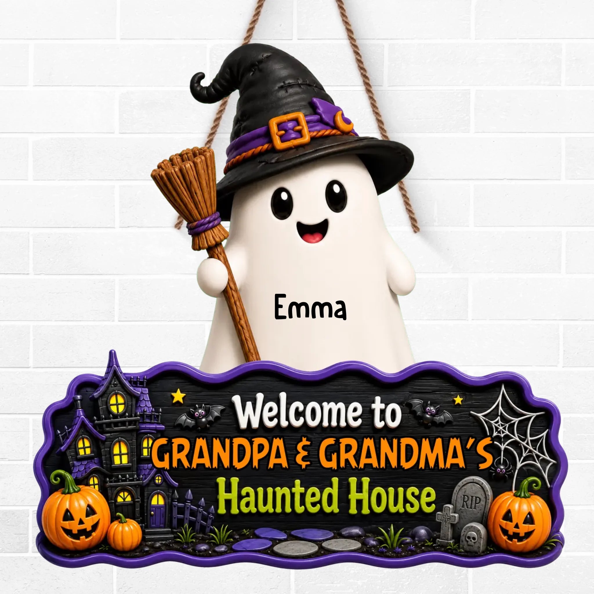 Custom Wood Sign - Personalized Halloween Birthday Gifts For Grandma, Grandpa - Too Cute To Boo