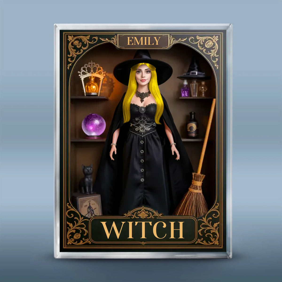 Custom Rectangle Shaped Acrylic Plaque - Personalized Halloween Witchy Gifts For Women - A Beauty Born Of Night