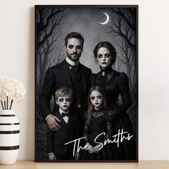 Custom Photo Haunted Victorian Gothic Vertical Poster - Personalized Halloween Decor Birthday Gifts For Mom, Dad, Brother, Sister - Spooky Together, Better Forever
