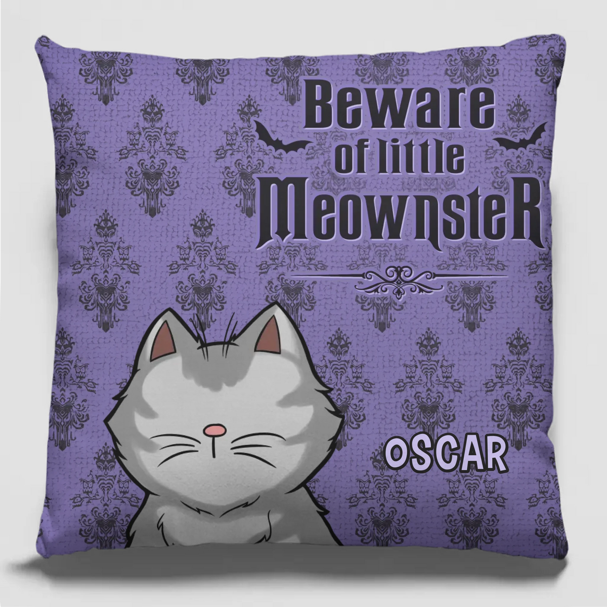 Welcome Foolish Mortals - Cat Personalized Custom Pillow - Halloween Gift For Pet Owners, Pet Lovers