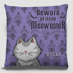 Welcome Foolish Mortals - Cat Personalized Custom Pillow - Halloween Gift For Pet Owners, Pet Lovers