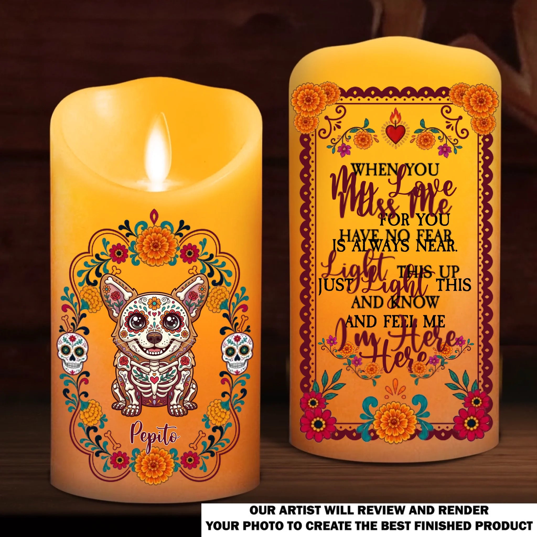 Led candle 2 mặt