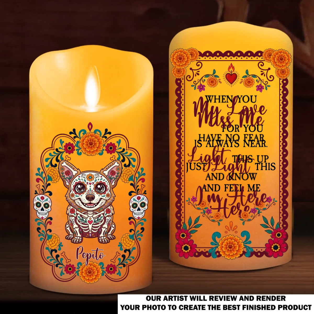 Led candle 2 mặt