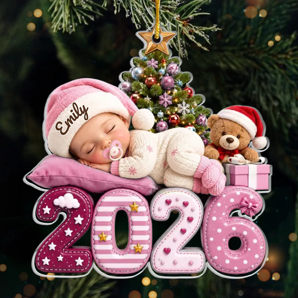 Custom First Christmas Acrylic Ornament - Personalized Christmas Baby Shower, Gender Reveal Gifts For New Moms, New Dads, New Parents - Our Greatest Blessing Ever