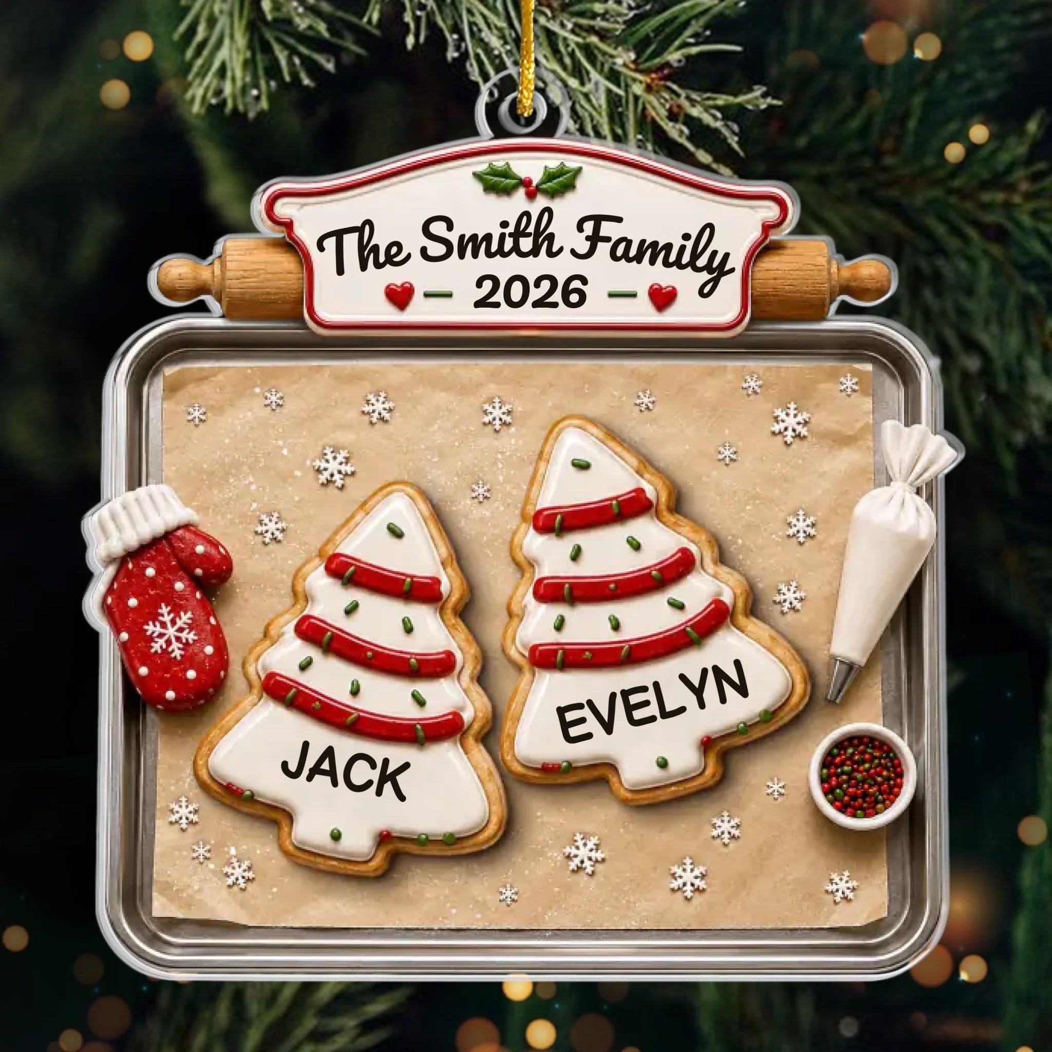 Custom Acrylic Ornament - Personalized Christmas Birthday Gifts For Mom, Dad, Brother, Sister - Joy Feels Like Family