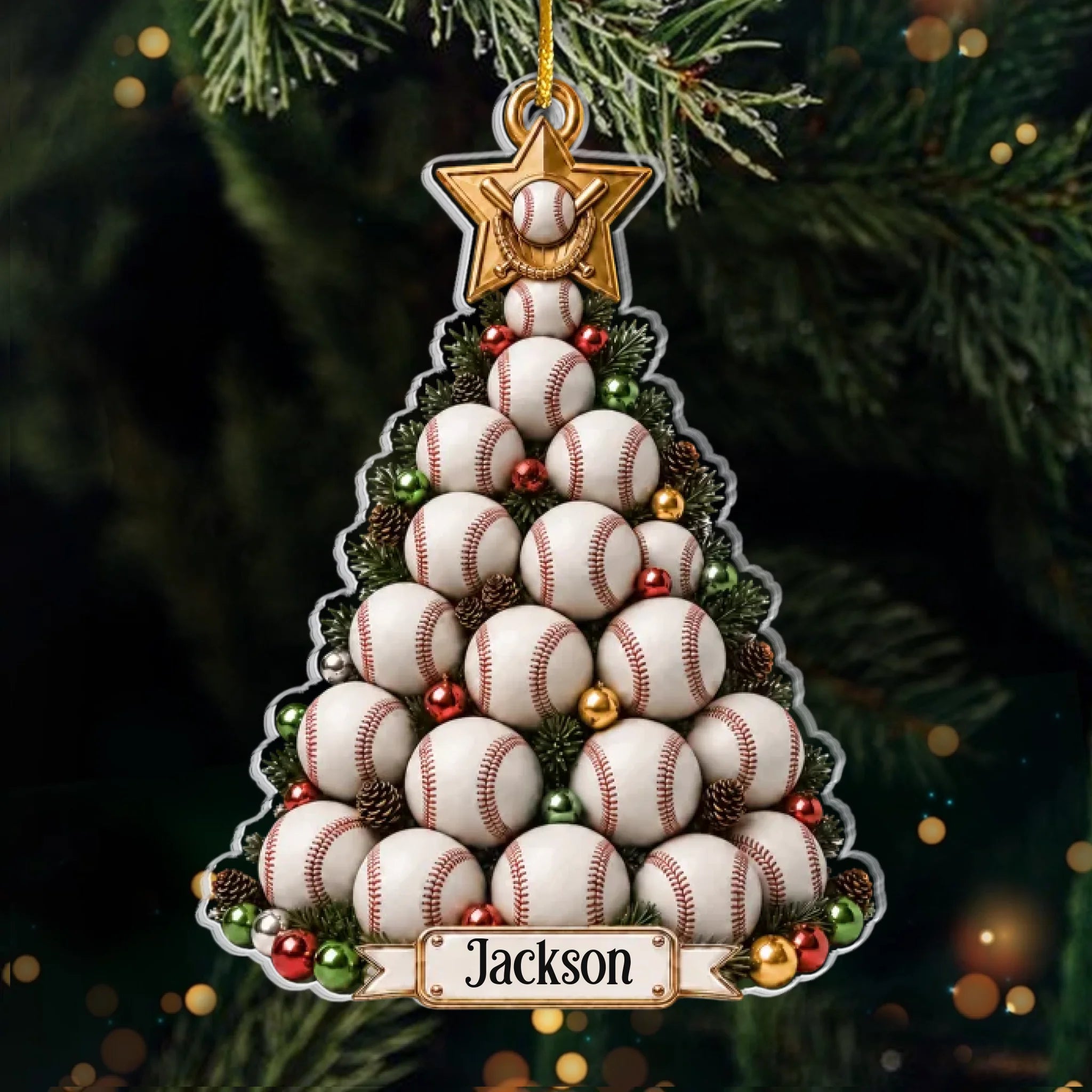 Custom Sport Acrylic Ornament - Personalized Christmas Birthday Gifts For Sports Fans, Sports Lovers - Hit Hard And Live Free