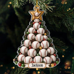 Custom Sport Acrylic Ornament - Personalized Christmas Birthday Gifts For Sports Fans, Sports Lovers - Hit Hard And Live Free