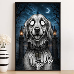 Custom Photo Gothic Vertical Poster - Personalized Halloween Birthday Gifts For Dog Cat Lovers, Dog Dad And Mom, Cat Owners - A Little Bit Spooky