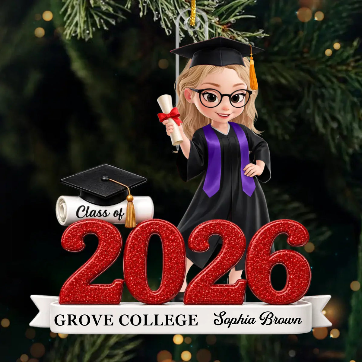 Custom Acrylic Ornament - Personalized Christmas Graduation Gifts For Him, Her - Dream Big Achieve Greatness