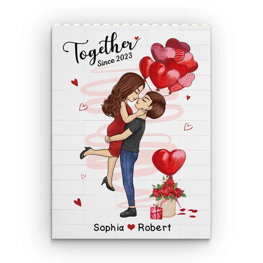 Custom Vertical Rectangle Shaped Building Brick Blocks - Personalized Anniversary Wedding Gifts For Husband And Wife, Him And Her - I Love You Forever