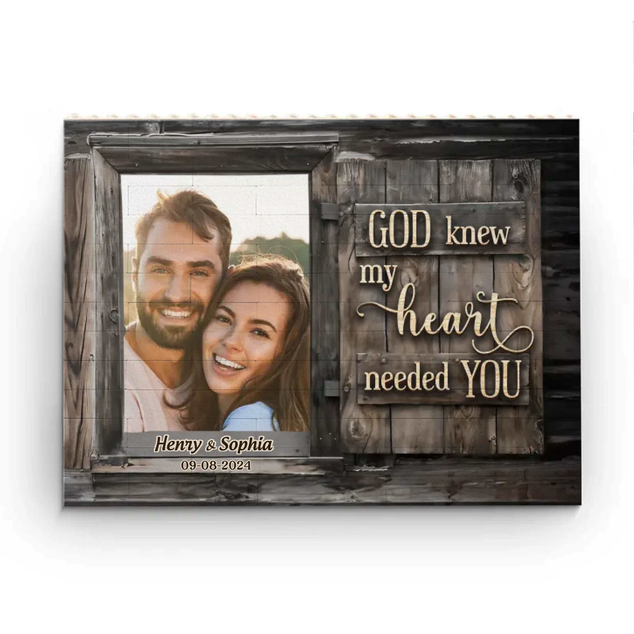 Custom Photo All Of Me Loves All Of You - Couple Personalized Custom Horizontal Rectangle Shaped Building Brick Blocks - Gift For Husband Wife, Anniversary