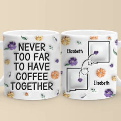 Long Distance Miss You More Than Words Can Say - Bestie Personalized Custom 3D Inflated Effect Printed Mug - Christmas Gift For Best Friends, BFF, Sisters