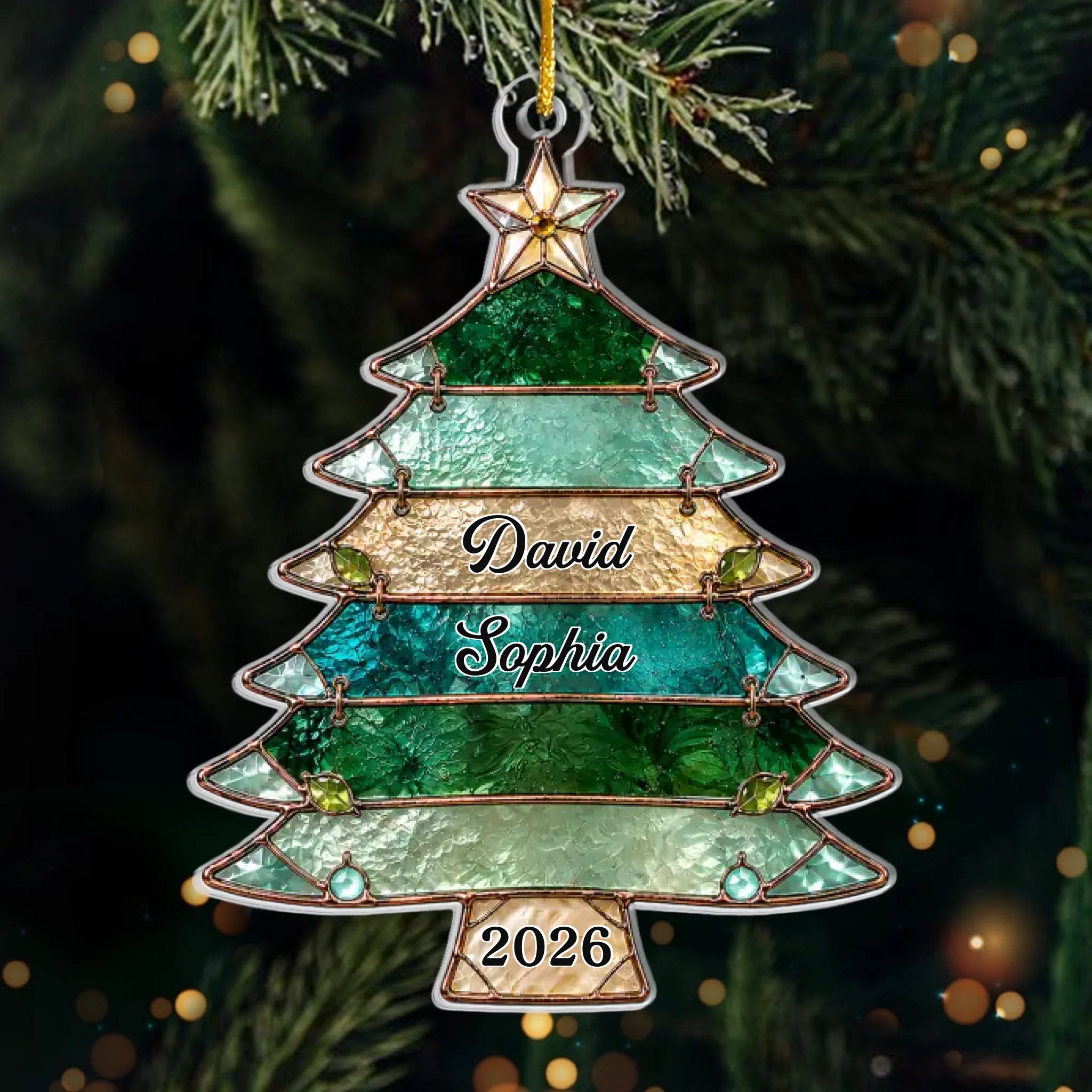 Custom Acrylic Ornament - Personalized Christmas Birthday Gifts For Mom, Dad, Brother, Sister - Our Family Tree Of Love