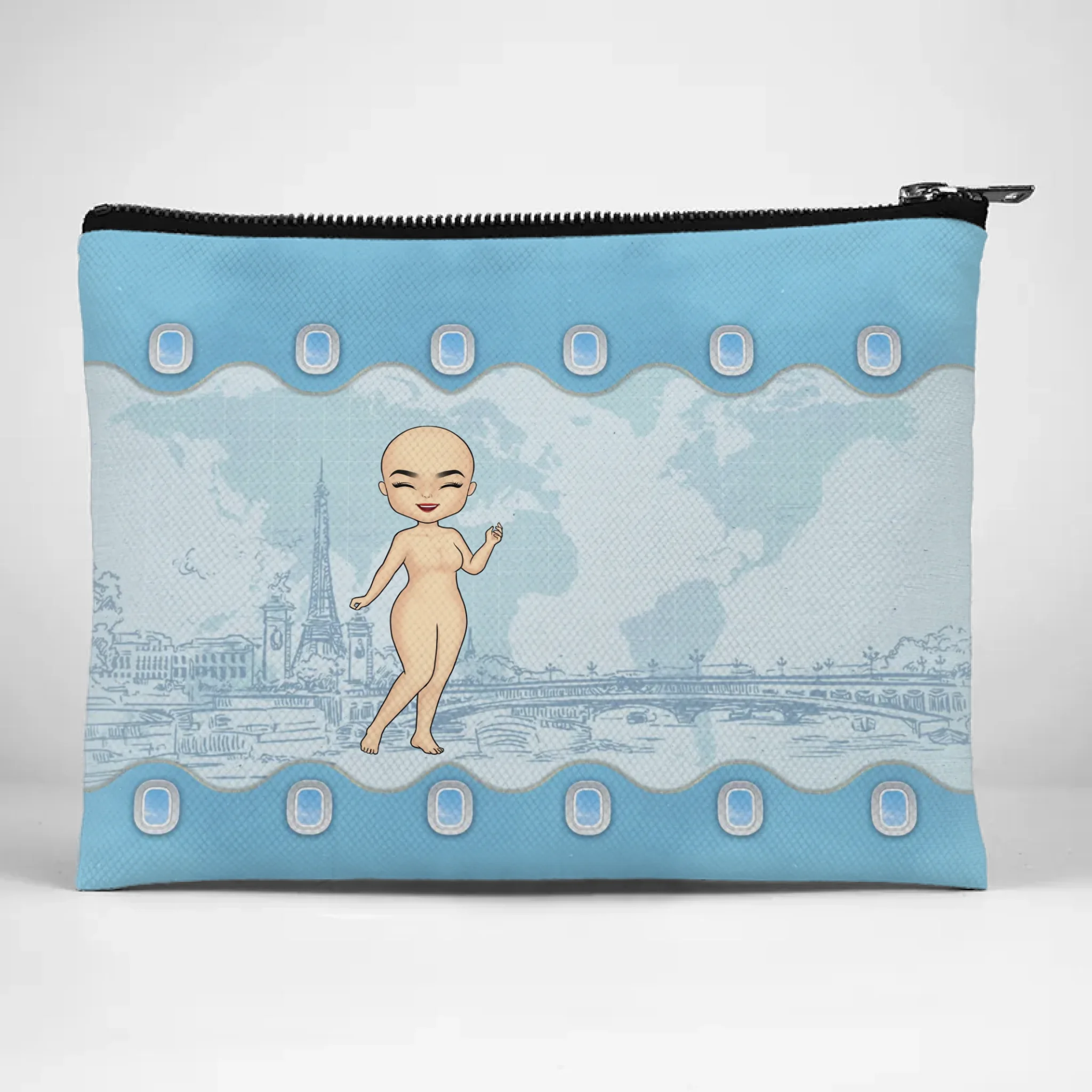 The Sky Is Calling And I Must Go - Travel Personalized Custom Cosmetic Bag - Holiday Vacation Gift, Gift For Adventure Travel Lovers
