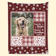 Custom Photo Blanket - Personalized Pet Christmas Memorial Sympathy Gifts For Dogs, Cats - Your Paw Prints Are Etched In My Heart
