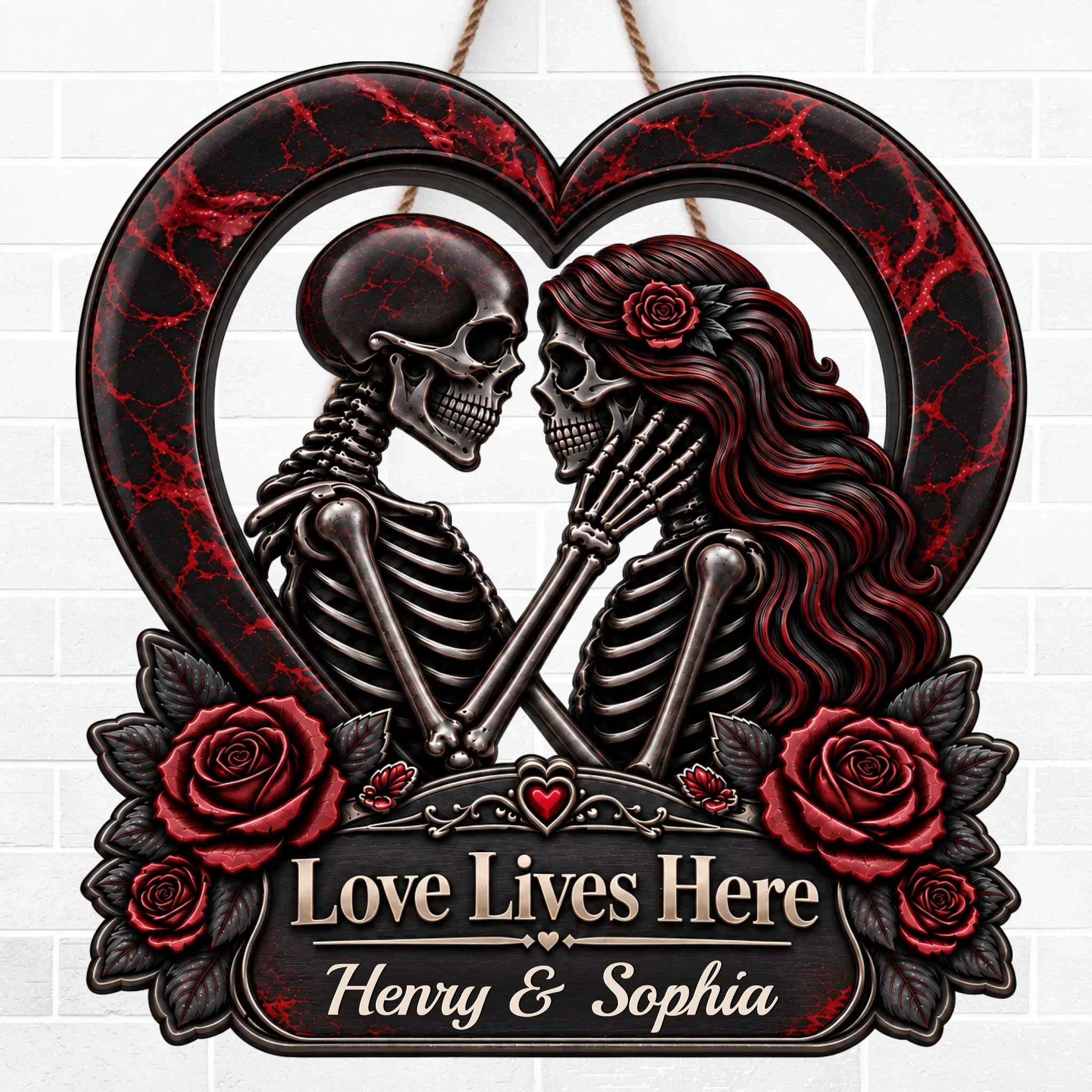 Custom Gothic Wood Sign - Personalized Halloween Decor, Anniversary Wedding Gifts For Husband And Wife, Him And Her - Till Death Do Us