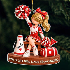 Custom Cheerleader Acrylic Ornament - Personalized Christmas Birthday Gifts For Wife, Daughter, Besties, Sisters, Granddaughter, Grandma, Mom, Yourself - Born To Cheer