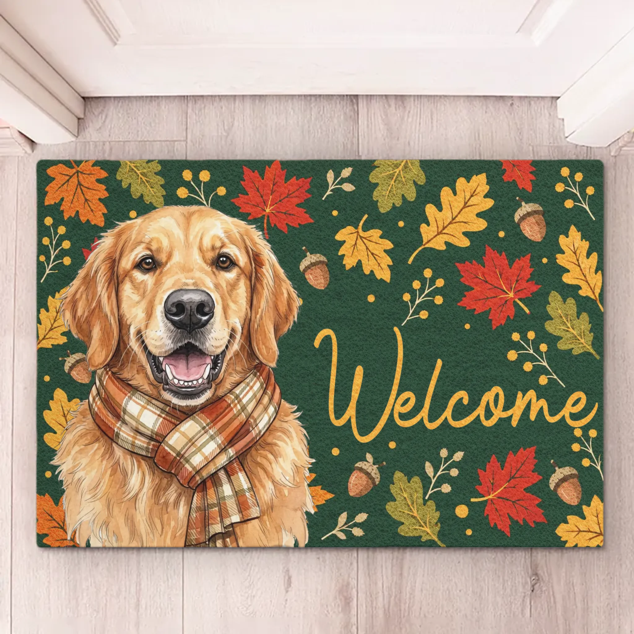 Custom Photo Home Decor Decorative Mat - Personalized  Christmas Birthday Gifts For Dog Cat Lovers, Dog Dad And Mom, Cat Owners - Leave With A Wag