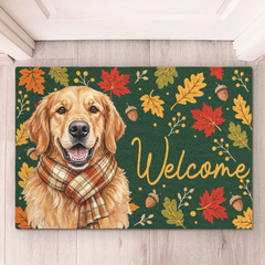 Custom Photo Home Decor Decorative Mat - Personalized  Christmas Birthday Gifts For Dog Cat Lovers, Dog Dad And Mom, Cat Owners - Leave With A Wag