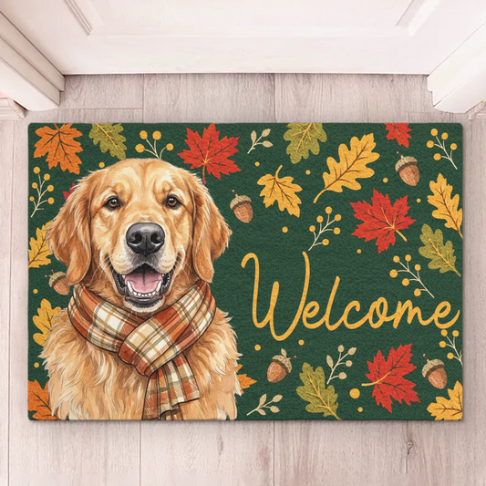 Custom Photo Home Decor Decorative Mat - Personalized  Christmas Birthday Gifts For Dog Cat Lovers, Dog Dad And Mom, Cat Owners - Leave With A Wag