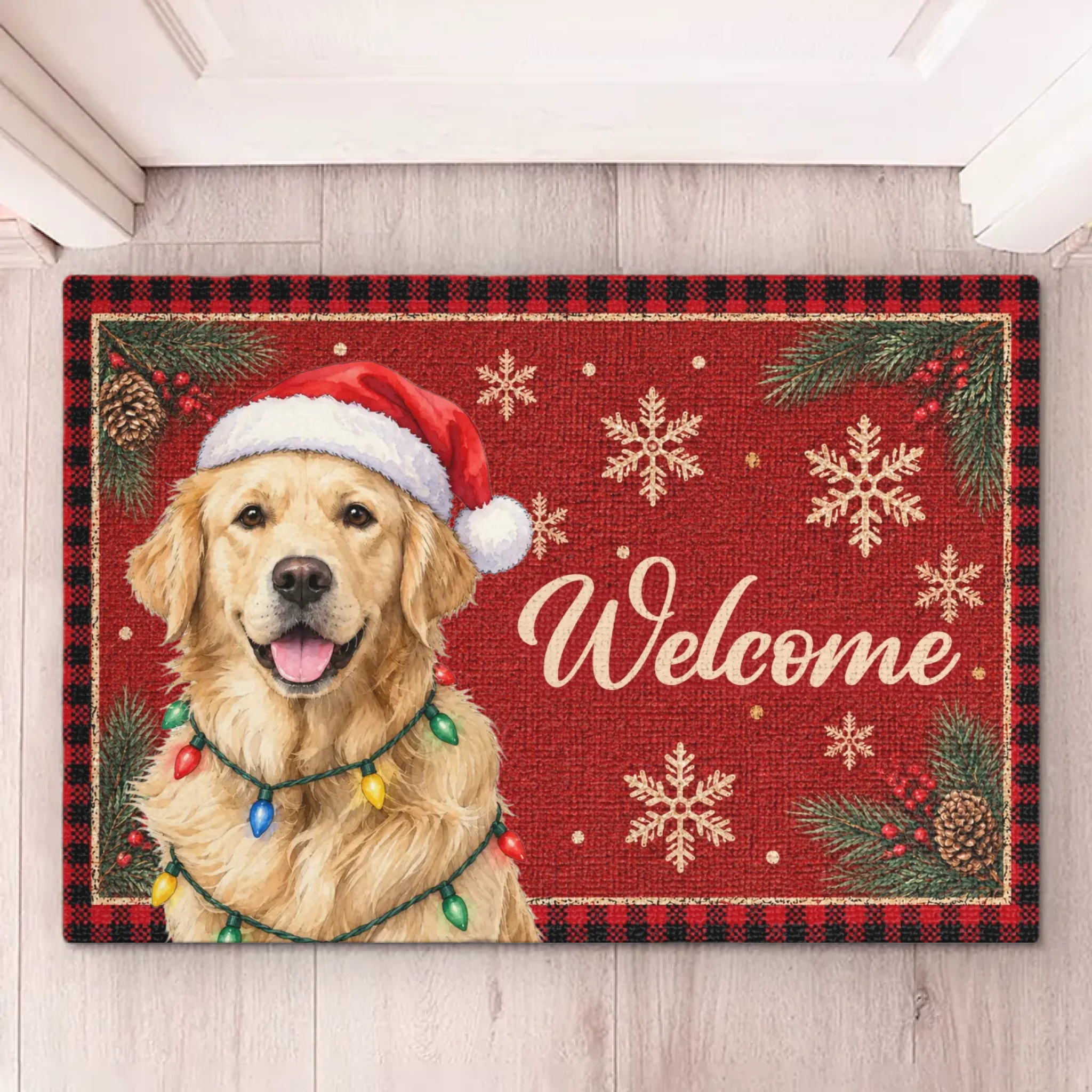 Custom Photo Home Decor Decorative Mat - Personalized  Christmas Birthday Gifts For Dog Cat Lovers, Dog Dad And Mom, Cat Owners - Festive Paws Have Arrived