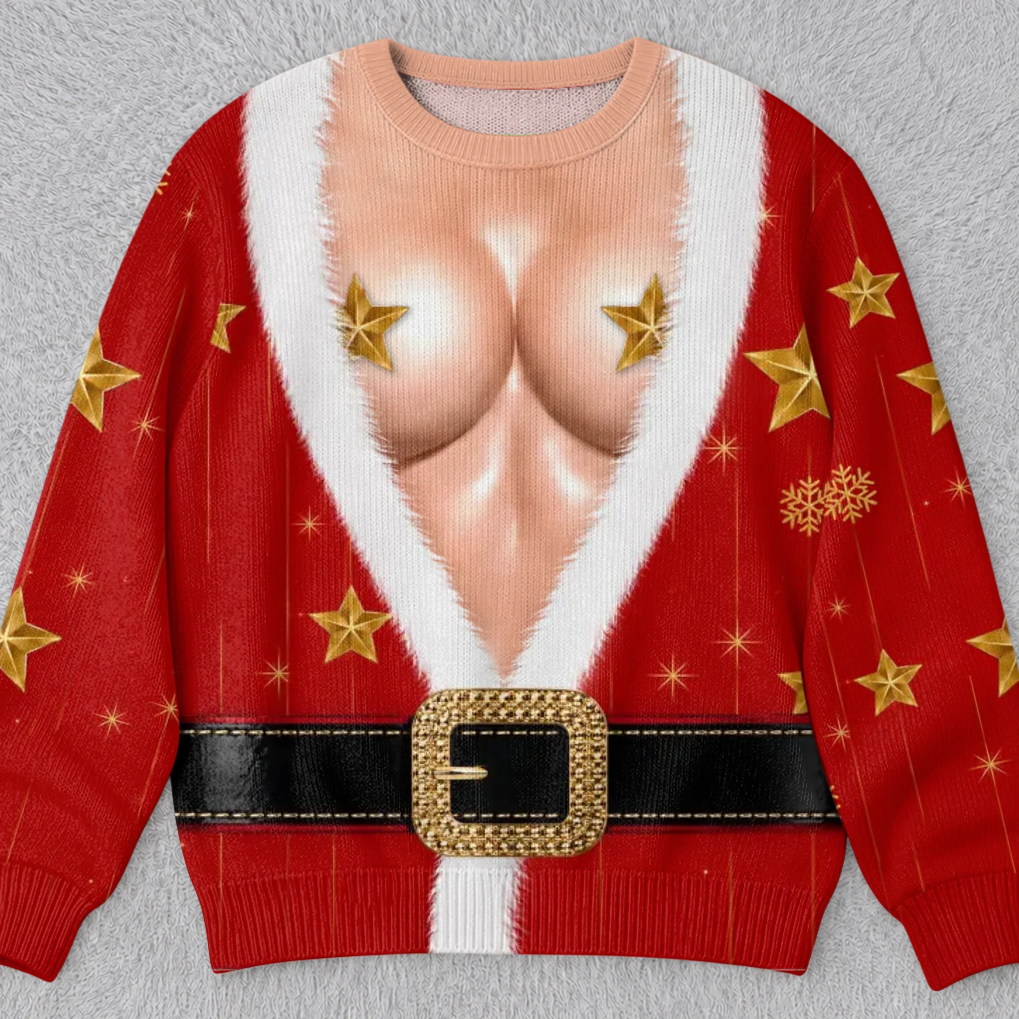 Custom Funny Ugly Sweatshirt - Personalized Anniversary Christmas Wedding Gifts For Husband And Wife, Him And Her - Rock The Holiday Party