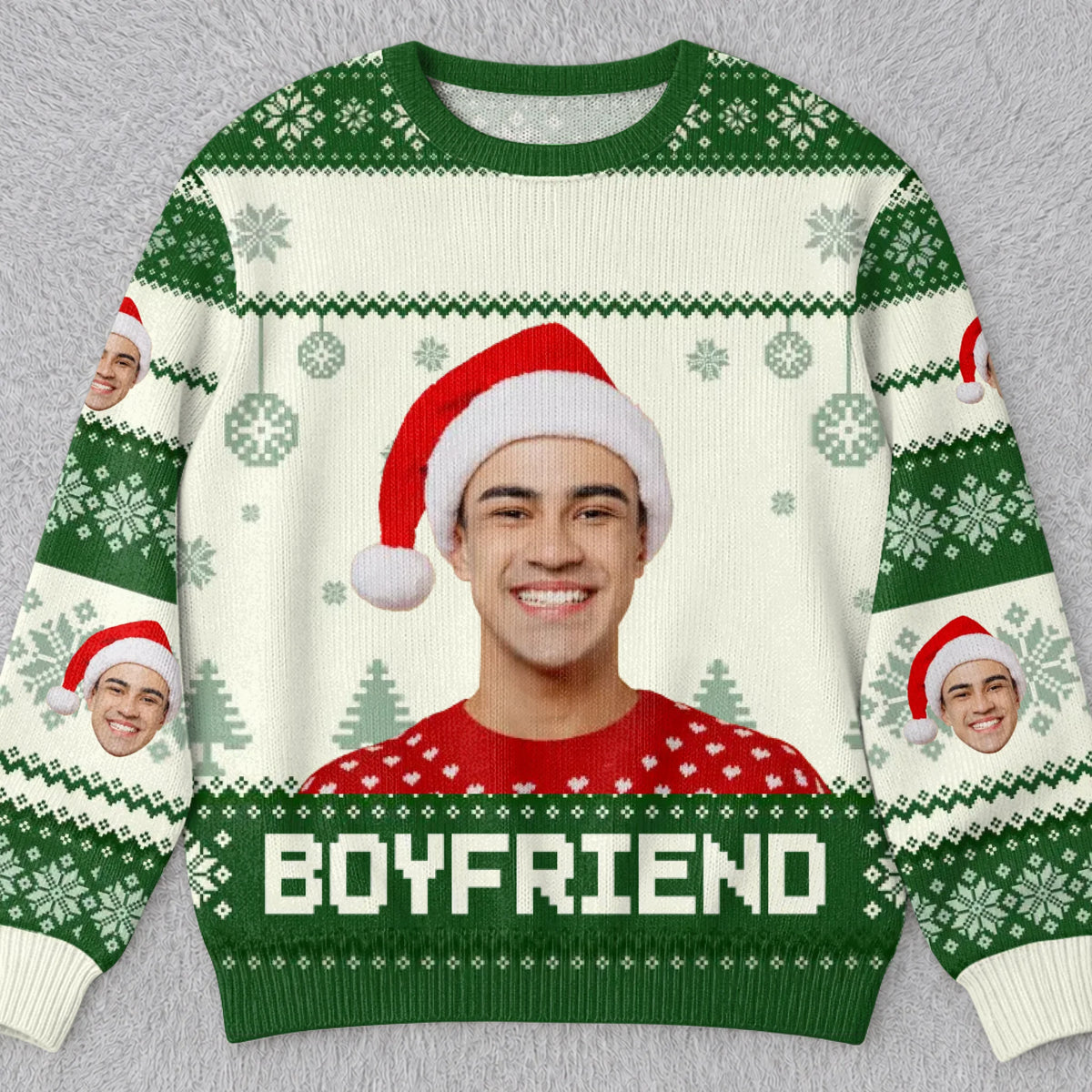 Custom Photo Holidays Are Better With You By My Side - Couple Personalized Custom Ugly Sweatshirt - Unisex Wool Jumper - Christmas Gift For Husband Wife, Anniversary