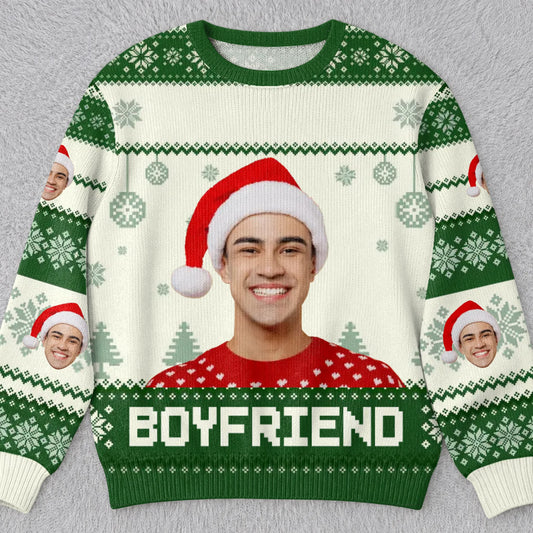 Custom Photo Holidays Are Better With You By My Side - Couple Personalized Custom Ugly Sweatshirt - Unisex Wool Jumper - Christmas Gift For Husband Wife, Anniversary