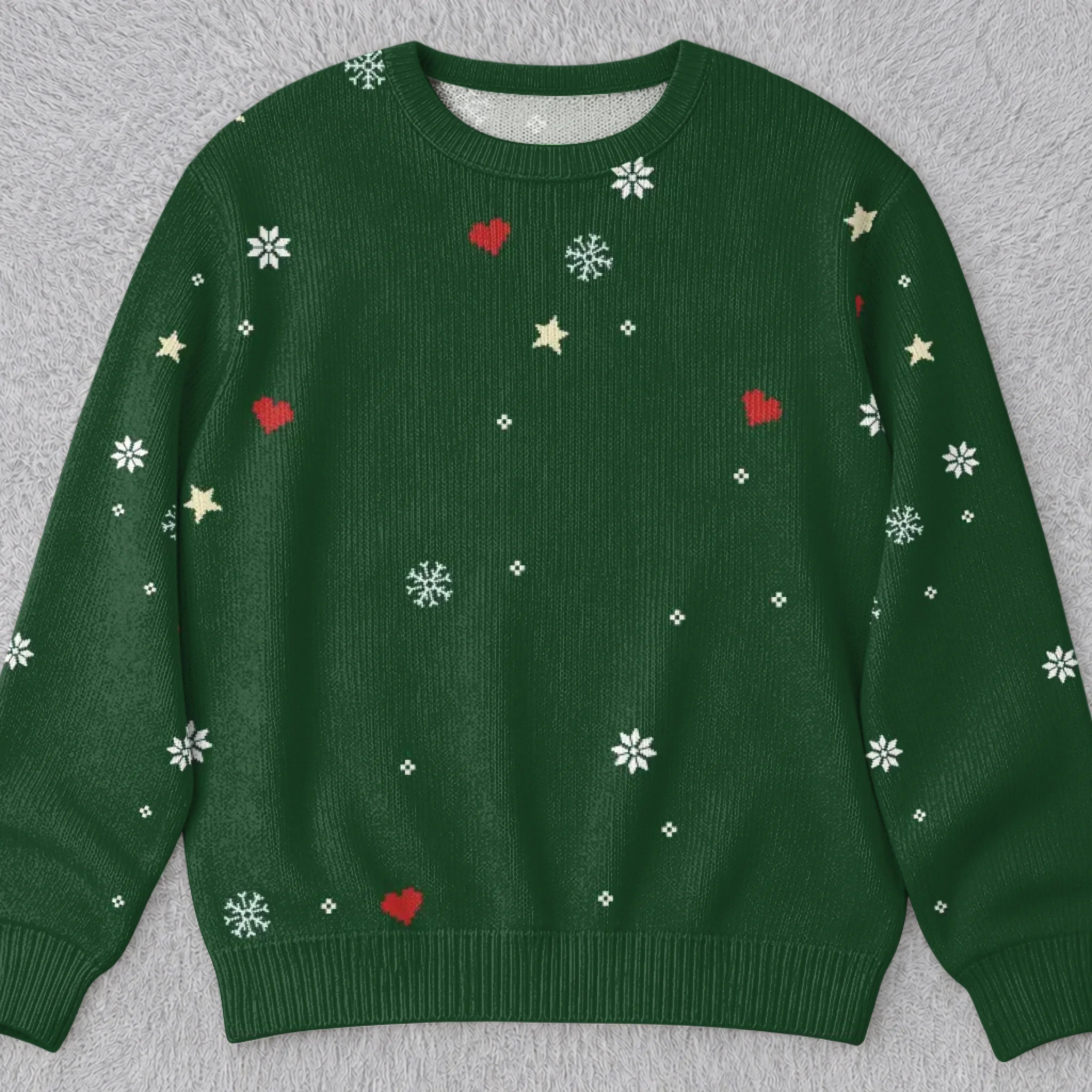 Custom Photo Together Is The Best Place To Be This Christmas - Couple Personalized Custom Ugly Sweatshirt - Unisex Wool Jumper - Christmas Gift For Husband Wife, Anniversary