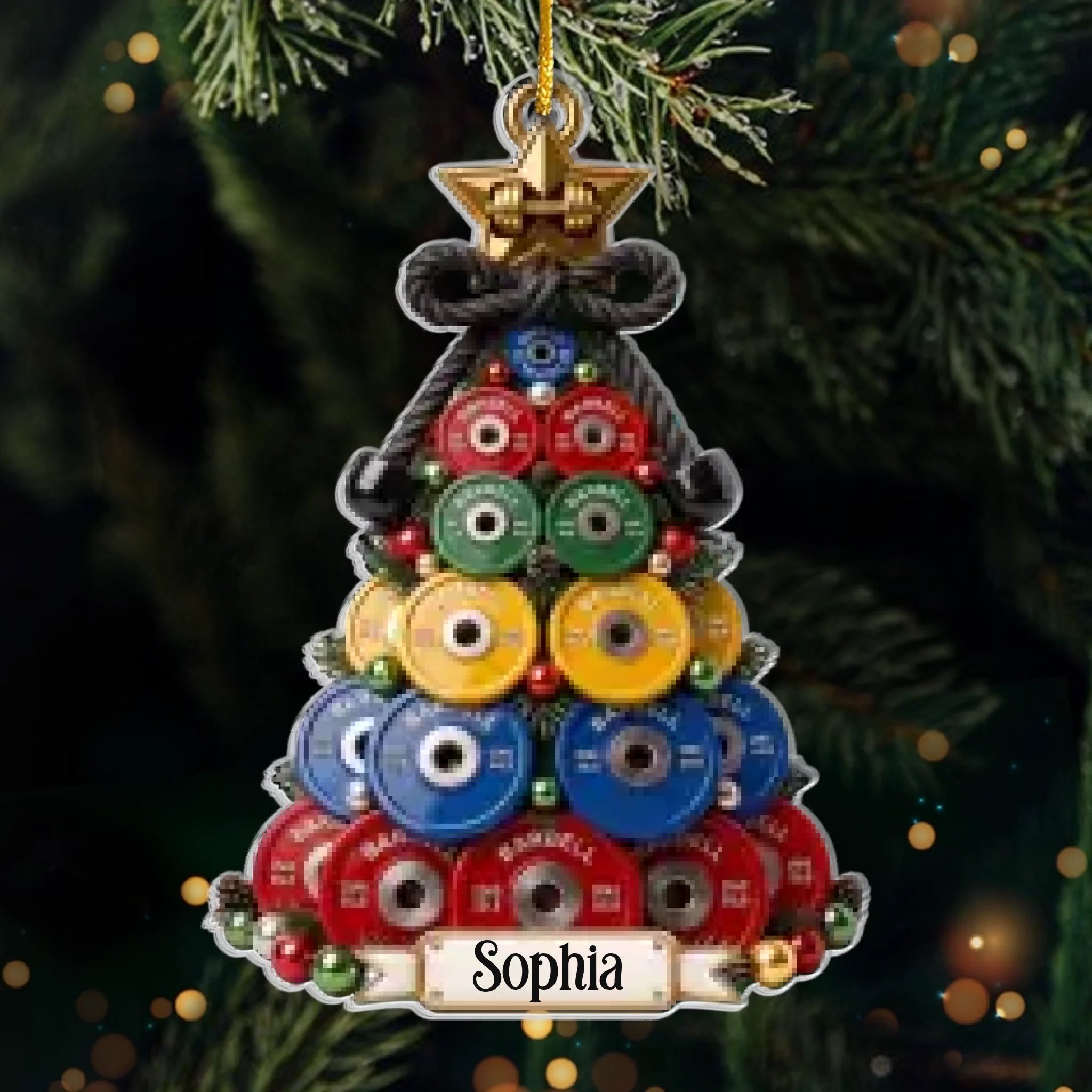Custom Acrylic Ornament - Personalized Christmas Gym Gifts For Him, Her, Brother, Sister - Strong Mind Strong Spirit